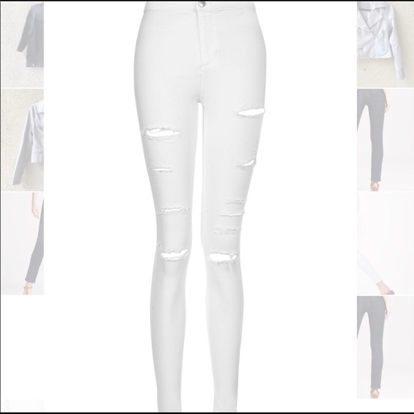 Topshop Moto Ripped Skinny Jeans - Picture 2 of 4